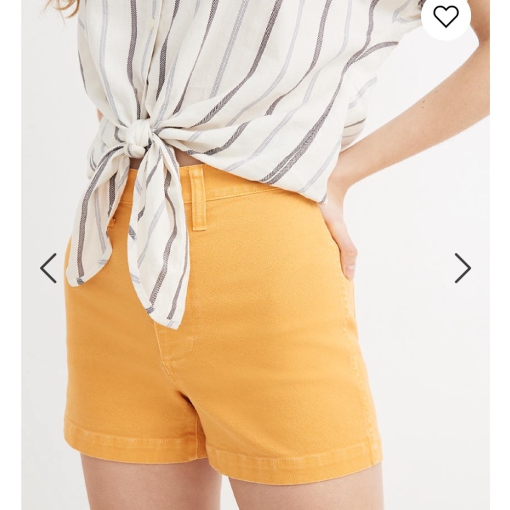 Madewell Yellow Emmett Shorts